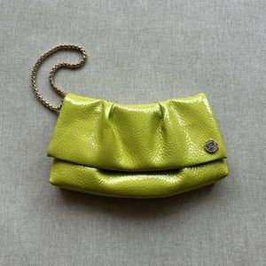 NWOT Henri Bendel Leather Wristlet in Lime Green